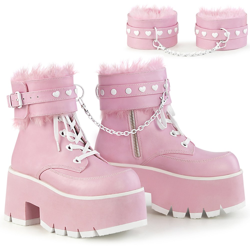 DemoniaCult - ASHES-57 Bottes de plate-forme - Rose